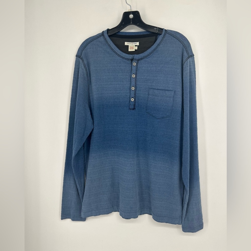 Carbon 2 Cobalt blue thermal long sleeve henley